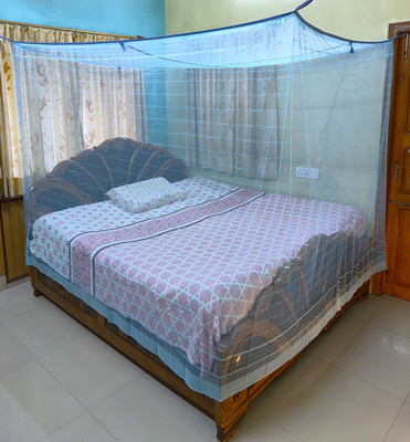 PRISMO Polyester Adults Washable Super-fine Mosquito Net(Blue, Frame Hung)