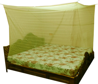 Mehon Craft Polyester Adults Washable Mosquito Polyester Fab Net(Size 6x7-ft) Mosquito Net(Yellow, Bed Box)