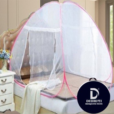 didhiti Polyester Adults Washable WHITE mosquito net queen size mosquito net 6.5 x 6 f machardani hook for bed Mosquito Net(White, swet, safed, Blue, Navy Blue, Tent)