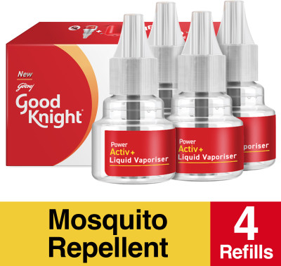 Good Knight Power Activ+ Liquid Mosquito Vaporiser Refill(4 x 45 ml)