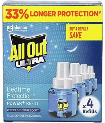 All Out Pack of 4 Mosquito Vaporiser Refill(4 x 11.25 ml)