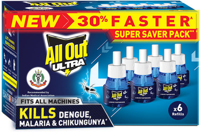All Out Ultra Mosquito Vaporiser Refill(6 x 45 ml)