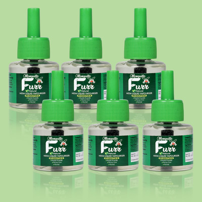 Mosquito Furr Completely Herbal I No Kerosene Oil I Poison Free Non- Toxic | Mosquito Vaporiser Refill(6 x 45 ml)