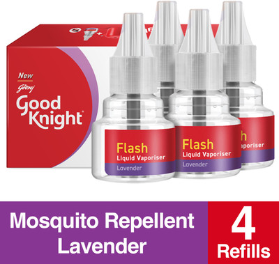 Good Knight Gold Flash Lavender Repellent Liquid Mosquito Vaporiser Refill(4 x 45 ml)