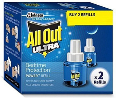 All Out Ultra Mosquito Vaporiser 45ml Refills 2 (Pack of 2) Mosquito Vaporiser Refill(2 x 90 ml)