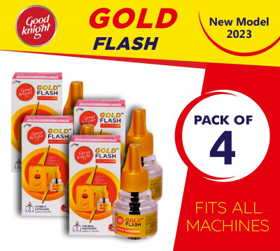 Good Knight Gold Flash Liquid Mosquito Vaporiser Refill Mosquito Vaporiser Refill  (4 X 45 Ml) For Rs. 249 @ 22 %