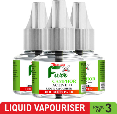 Mosquito Furr Camphor Active plus Liquid Mosquito Vaporiser Refill Mosquito Vaporiser Refill(3 x 45 ml)