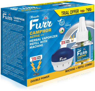 MOSQUITO FURR Neem Active Herbal Liquid Mosquito Repellent 1 Machine+1 Refill Vaporiser Combo Mosquito Vaporiser Refill(45 ml)