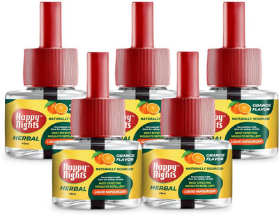 SHADOW HAPPYNIGHTS Mosquito Repellent Orange Eucalyptus Oil Based Liquid Vaporizer With Machine Mosquito Vaporiser(1 Unit 5 Refill)