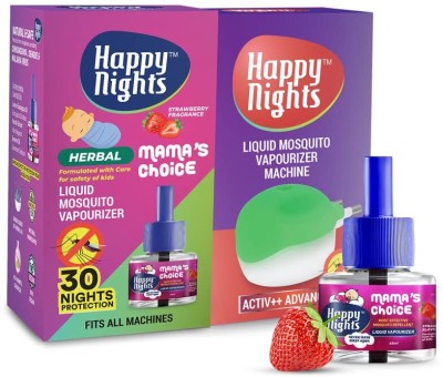 SHADOW HAPPYNIGHTS Strawberry Eucalyptus Oil Based| Long-lasting Refill Mosquito Vaporiser(1 Unit 1 Refill)