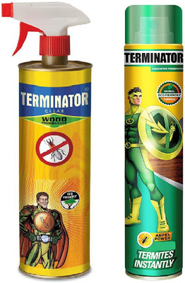 Terminator Eco-Friendly Wood Preservative For Termite & Borer Control 500 ml + 320 ml Spray Mosquito Vaporiser(1 Unit 2 Refill)