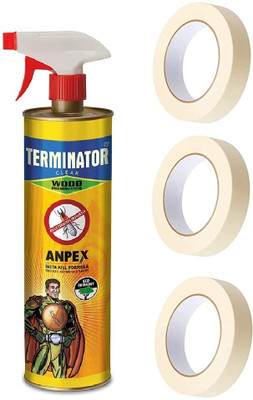 Terminator Eco-Friendly Termite Control Wood Preservative Spray with Masking Tapes - 500 ml Mosquito Vaporiser(1 Unit 1 Refill)