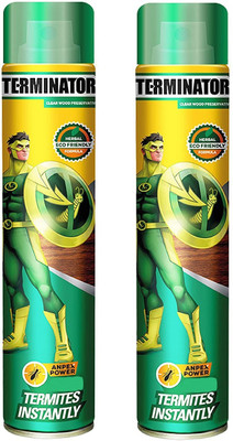Terminator Eco-Friendly Wood Preservative For Termite & Borer Control - 320 ml Spray x 2 Mosquito Vaporiser(1 Unit 2 Refill)