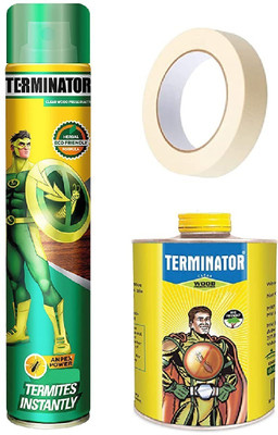 Terminator Eco-Friendly Termite & Borer Control 320ml Spray + 250ml Refill + 2 Masking Tape Mosquito Vaporiser(1 Unit 1 Refill)