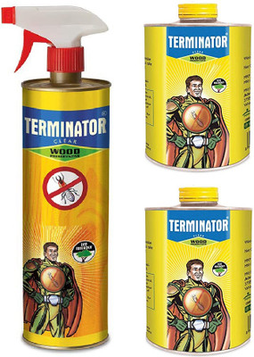 Terminator Termite Killer Wood Preservative 500ml Spray + 2 x 250ml Refill + 3 Masking Tape(3 x 333.33 ml)