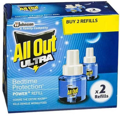 All Out liqued pack of 2 Mosquito Vaporiser(1 Unit 2 Refill)
