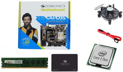 ZEBRONICS G41+128 GB SATA SSD + 4GB starlite DDR3 RAM with Core 2 Duo CPU Combo set Motherboard
