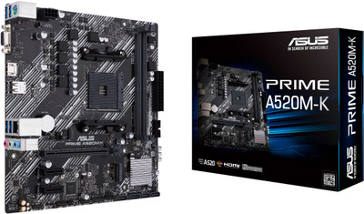 ASUS PRIME-A520M-K AM4Socket Micro-ATX AMD A520 Chipset DDR4 Motherboard for Desktop