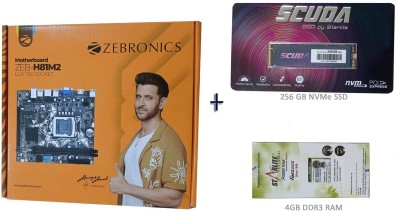 ZEBRONICS ZEB-H81M2 with NVMe Slot + Starlite 4GB RAM + Scuda 256GB NVMe SSD Combo Set Motherboard