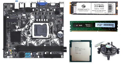 ZEBRONICS H81M2+512GB NVME SSD + 8GB starlite DDR3 RAM with CORE i5 4TH GEN CPU Comboset LGA 1150Socket ATX Intel H81 Express Chipset DDR3 Motherboard for Desktop ZEBRONICS H81M2+512GB NVME SSD + 8GB starlite DDR3 RAM with CORE i5 4TH GEN CPU Comboset LGA 1150Socket ATX Intel H81 Express Chipset DDR3 Motherboard for Desktop