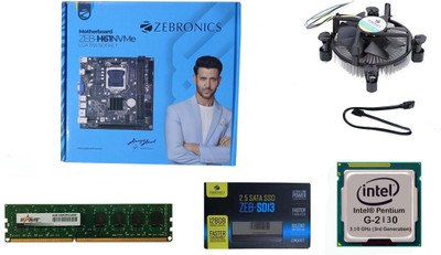 ZEBRONICS H61+128GB SATA SSD+4GB starlite DDR3 RAM with PENTIUM DUALCORE CPU Combo LGA 1155Socket ATX Intel H61 Express Chipset DDR3 Motherboard for Desktop ZEBRONICS H61+128GB SATA SSD+4GB starlite DDR3 RAM with PENTIUM DUALCORE CPU Combo LGA 1155Socket ATX Intel H61 Express Chipset DDR3 Motherboard for Desktop