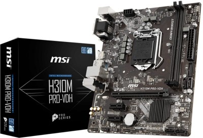 MSI H310M PRO-VDH mATX DDR4 LGA 1151 board supports Intel 8th,9th Gen Processor Motherboard(Black)
