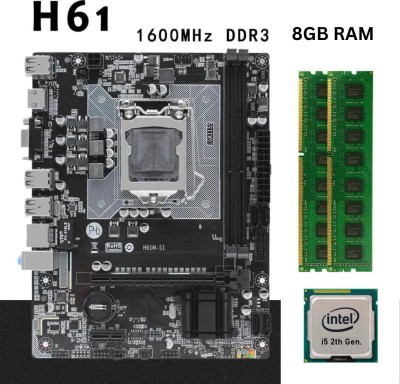 ZEBRONICS H61-i5(2400s/2320)-8GB-PFAN-COMBO( 3.0 Ghz ) Motherboard(Black)