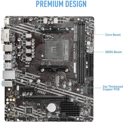 MSI A520M-A PRO AM4Socket Micro-ATX AMD A520 Chipset DDR4 Motherboard for Desktop