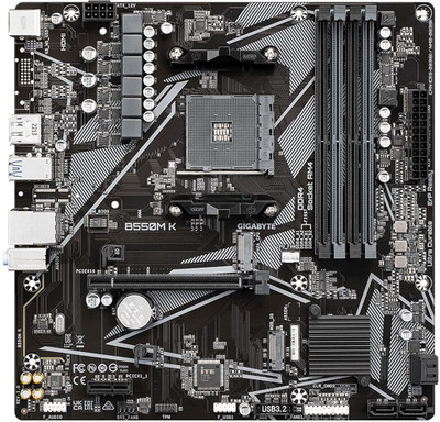 GIGABYTE B550M K AM4/ AMD/ B550/ Micro-ATX/Dual M.2 AM4Socket Micro-ATX AMD B550 Chipset DDR4 Motherboard for Desktop