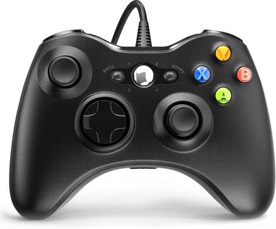 HG WORLD Xbox 360 Wired Controller Gamepad Joystick Dual Vibration  Motion Controller(Black, Ergonomic Design, Responsive Controls, For Xbox, PC)
