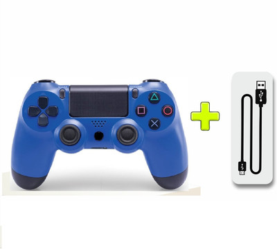 HG WORLD Playstation Dualshock 4 Joystick Wireless for PS4 With USBCable Gamepad  Motion Controller(Blue, For PS4, PC)
