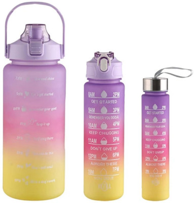 moltera Motivation Bottle Set - 3 Pieces Combo 900 ml Bottle(Pack of 3, Multicolor, Plastic)