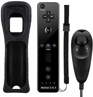 GAMESGURU New World Wii Motion Plus Remote With Nunchuk (Black Color) for Wii Console  Motion Controller(Black, For Wii)