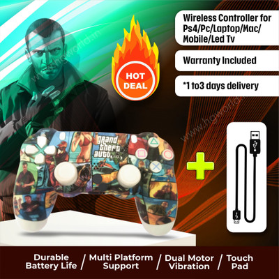 HG WORLD Playstation Dualshock 4 Joystick Wireless for PS4 With USBCable Gamepad  Motion Controller(Gta 5, For PS4, PC)