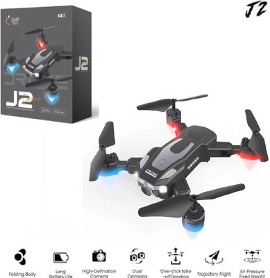 HG WORLD J2 Drone Camera| Foldable Camera Drone with Quad Copter, Obstacle Avoidance 360'  Motion Controller(Black, For Mobile)