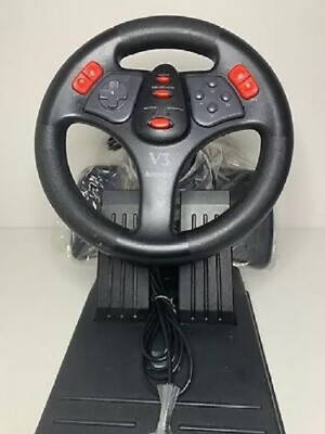 Clubics V3 Wheel Steering and Pedals Racing Controller for Car Racing  Motion Controller(Black, For PC)