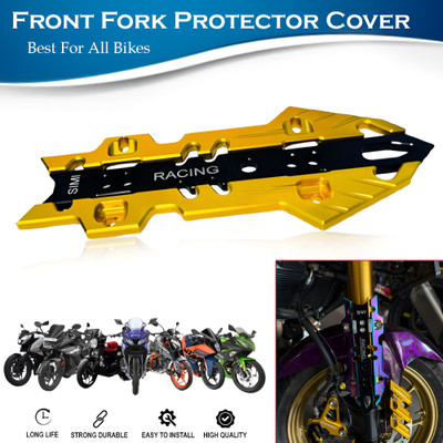 ASRYD Bike Front Fork Protector Cover Racing Gold Alloy Motorcycle Fork Cover(Gold)