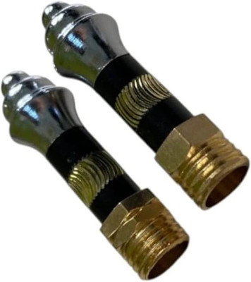 road religion Silver & Gold (Hanuman Gada) Rear View Mirror Nut Cap Bullet Motorcycle Fork Cover(Gold, Silver)
