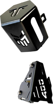 road religion Front and Rear Brake Oil Reservoir Guard Combo Compatible with Triumph Speed 400 Motorcycle Fork Cover(Black)