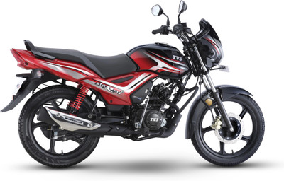 TVS StaR city+ (Dual Tone Drum) Booking for Ex-Showroom Price(Black Red)