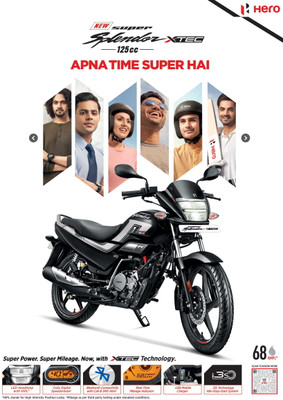 Hero Super Splendor Xtec Booking for Ex-Showroom Price(CANDY BLAZING RED, BLACK, MATTE AXIS GREY)