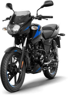 BAJAJ Bajaj_Pulsar 125_CARBON FIBRE SPLIT SEAT UG Booking for Ex-Showroom Price(Ebony Black & Blue Decals)