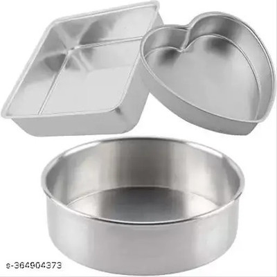 CREW4 Aluminium Cake Mould(Pack of 3)