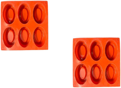 ADMONITION Silicone Cupcake/Muffin Mould 6 Slots/Cavity Pears Shape Soap Mould(Pack of 2)
