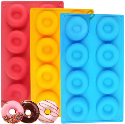 CAKE DECOR Silicone Donut Tray 8(Pack of 1)