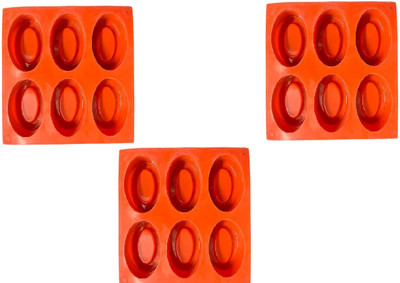 ADMONITION Silicone Cupcake/Muffin Mould 6 Slots/Cavity Pears Shape Soap Mould(Pack of 3)