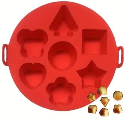 Hussain mart Silicone Chocolate Mould Skytail Silicone Air Fryer Muffin Pan-7 Cups Regular Non-Stick Silicone Star Arrow Heart Round Square Flower Shape Great for Muffin Chocolate Cake Tart Bread Pudding Cupcake Waffle Egg Bites Mould(Pack of 1)