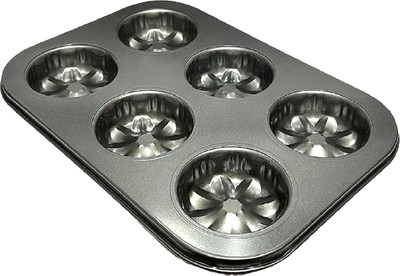 Dynore Aluminium Cupcake/Muffin Mould 6(Pack of 1)