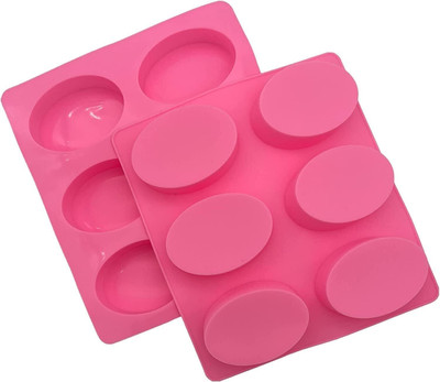 ashguj Silicone Chocolate Mould 6 CAVITY 100GM OVAL SOAP MOULD(Pack of 1)