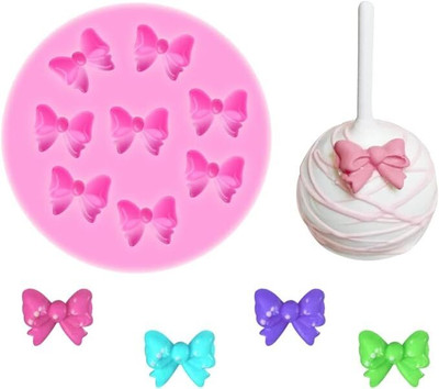 Husaini Mart Silicone Fondant & Gum paste Mould HUSAINI MART 8 Mini Bows Silicone Fondant Molds Chocolate Sugar Candy Cake Pop Bow Craft Moulds DIY Cake Decorating (Pack of 1)(Pack of 1)